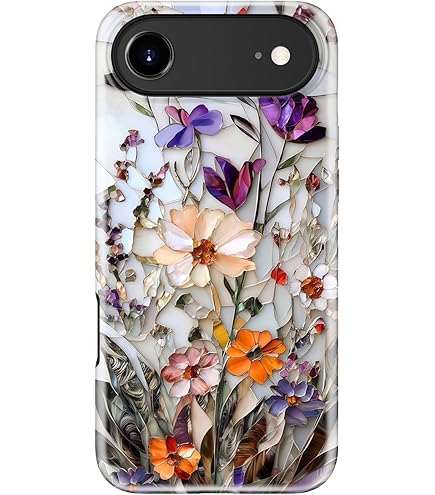 SCORPIFY For IPhone 10 Air Case [Compatible With MagSafe] With Purple Anemone Floral Design, Cute Clear Flower Phone Magnetic Cover For Women Girls, Slim Bumper With Gold Accents