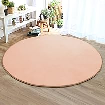 Amazon | rugoo (らぐー) ラグ 円形 150cm 洗える ママラグ