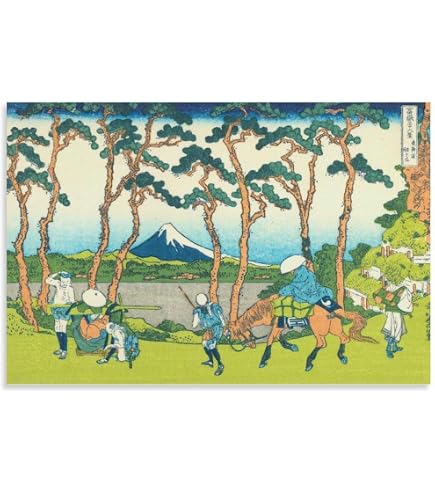 Amazon.co.jp: ROSSOGRAFICO 葛飾北斎 ポスター 富嶽三十六景 神奈川