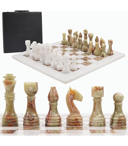 Amazon | Radicaln 大理石チェスセット 15インチ ハンドメイド グレー