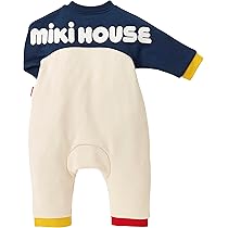 Amazon.co.jp: [ミキハウス] カバーオール ロンパース ロゴ 長袖 日本 