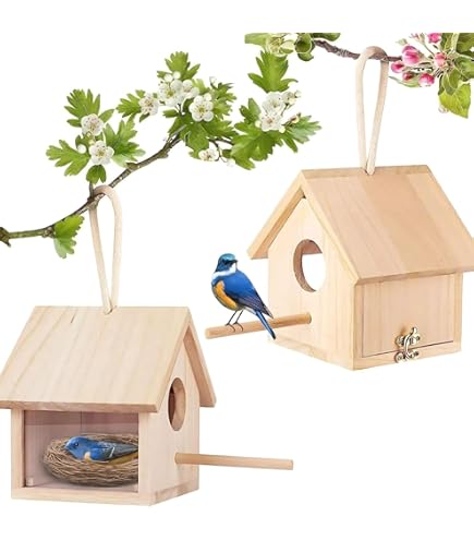 Amazon.co.jp: 野鳥用 巣箱 寝床 野鳥の餌台 木制 鳥小屋 動物用