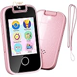 PTHTECHUS® 子供 スマートフォン 赤ちゃんの携帯電話 おもちゃ, 子供用スマートフォン、子供向けKids Phone 知育おもちゃ 2.8インチ 幼児用モバイルスマートフォン、MP3 音楽再生 ゲーム 録画録音 トーチ カメラ 男の子と女の