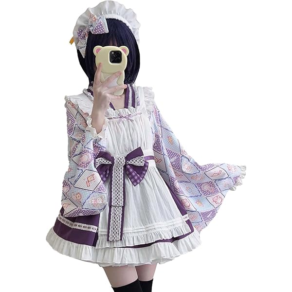 Amazon.co.jp: [MEYOIJK] メイド服 長袖 着物 和風 メイド コスプレ