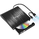 【2023新登場】Poiget CD/DVDドライブ 外付け DVDレコ DVD-Rプレイヤー CDレコUSB3.0&Type-C両用 内蔵ケーブル Window/Linux/Mac OS対応 読み出し&書き込み エラー校正 ブラック