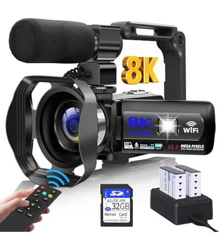 Amazon | 4K Video Camera Camcorder 48MP UHD WiFi IR Night Vision