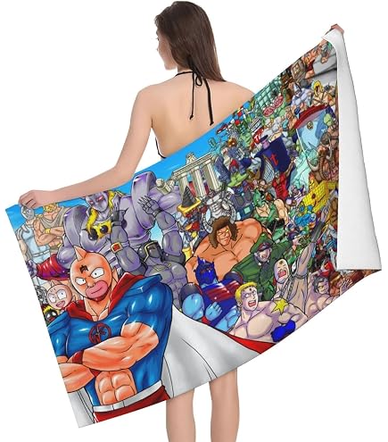 Amazon｜キン肉マン バスタオル 速乾 ビーチタオル大判 130x80cm
