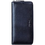 [Mandiva]財布 メンズ レディース 長財布 本革 セパレート型 小銭入れ 大容量 ラウンドファスナー トップレザー (ネイビー)
