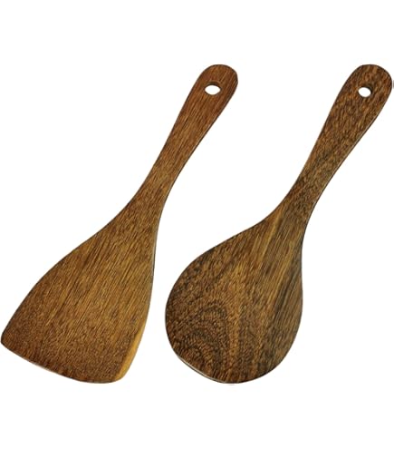 ACZ 9 Inch Bamboo Rice Scoops Paddles Wooden Nonstick Rice Spatula Large Wood Serving Salad Spoons Scooper For Cooking Stirring Soup Sushi Kitchen Utensil Set 3 Pack  2216 P 108405632 - View #7