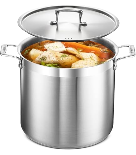 Leonyo 16 Quart Stainless Steel Stock Pot With Lid - Tri-Ply Bottom For Induction, Pasta & Soup - View #4