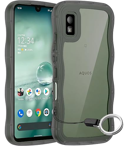 Amazon.co.jp: AQUOS wish wish2 ケース クリアブラック ウェーブ SH