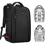 [K&F Concept] カメラバッグ カメラリュック カメラバックパック リュックサック 18L 大容量 おしゃれ 軽量 一眼レフ/14インチpc/三脚収納可 撮影バックパック 撥水加工 トラベル 外出/登山/旅行/アウトドア撮影に適用バックパッ