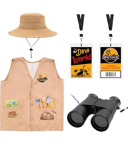 Kids Explorer Adventure Kit - Safari Vest & Hat, Binoculars, Flashlight, Bug Kit, Compass For Outdoor Play - View #2