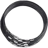 UNICRAFTALE 80pcs 17.5inch Black Wire Necklace Stainless Steel Wire Necklace Choker Necklace with Brass Screw Clasp Wire Neck