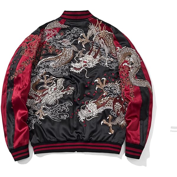 Amazon.co.jp: [星姫] サテン スカジャン （鷹龍 コン LL 日本製