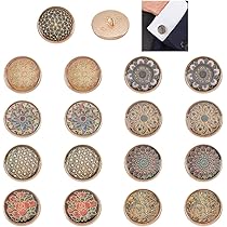 アンティーク風星柄ボタンa/b各1セット　蝶々柄1セット Amazon | PH PandaHall 18個セット 飾りボタン 花柄 メタル