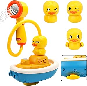 お風呂 おもちゃ 水遊び アヒル 船 水スプレー シャワーカップ 強力な吸盤付き 赤ちゃん 男の子 女の子 2 3 4 5 6 歳 誕生日 クリスマス プレゼント 入園祝い 贈り物 噴水 Diy 組み合わせ 知育玩具 お風呂用おもちゃ おもちゃ Amazon