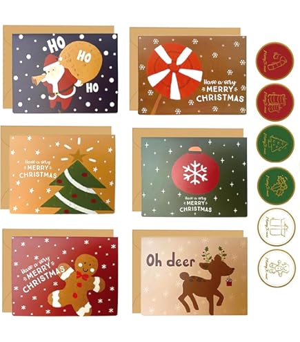 Amazon | クリスマスポストカード50枚 バルク - ヴィンテージ ハッピー