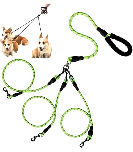 Amazon | PETBABA(ペットババ) 犬 リード 3匹用 トリプルリード