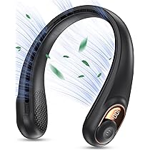 9個転売OKまとめ売り ネックファン・クーラー 首掛け扇風機 携帯扇風機　黒 dショッピング |【最新！熱中症対策】 ネッククーラー 首掛け