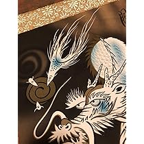 掛け軸　登り龍 掛け軸 龍神図掛軸-赤富士昇龍図/石田芳園(尺五)床の間 和室