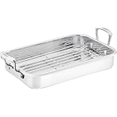 Scanpan Impact Stainless Steel Roasting Pan with Rack, 42 x 26 x 11 cm, Oven Safe to 250C, Dishwasher Safe