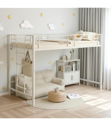 Amazon｜【高さ140cm】ロフトベッド シングル パイプベッド ミドル