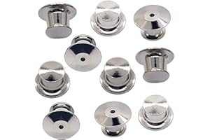 ピンバッジの留め具デラックス平型クラッチ銀色10個セット