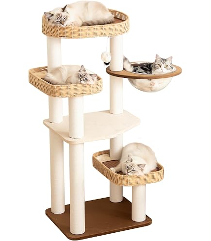 Amazon | 【なになにLife】 キャットタワー 木製 大型 天然木 高さ