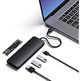 Satechi ハイブリッド USB-Cハブ (ブラック) M.2 SATA SSDスロット 4K HDMI 60Hz, USB-C PD, USB-A 3.1データ (M2/ M1 MacBook Pro/Air, M2/ M1 iPad Pro/