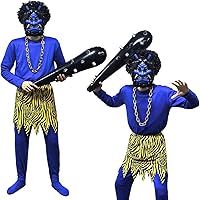 Amazon.co.jp: [SVNVIOZ] 節分 赤鬼 青鬼 コスプレ 6点セット お面＊2