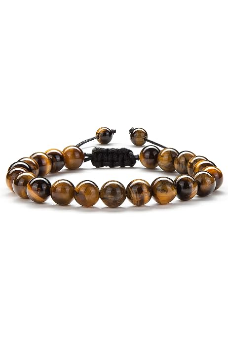 10mm Natural Tiger Eye Bracelet Elastic 