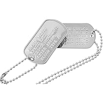 Amazon.co.jp: ドッグタグ 凸刻印 2枚セット ミリタリー 自衛隊 トップ