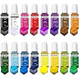 Bonsky レジン 着色剤 レジン液 エポキシ樹脂 着色剤 透明色-16色*10mlUVレジン用染料 エポキシ樹脂顔料 高濃度 レジン液用 カラー 樹脂着色用 樹脂/アルコールインク紙/ガラス/セラミック/金属などに適用 レジン着色