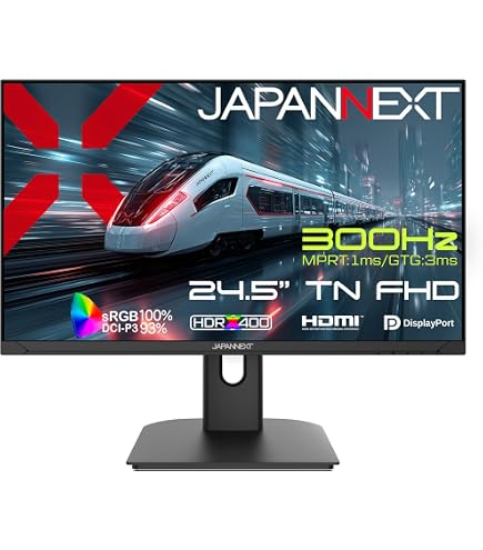 Amazon.co.jp: 24.5インチ TNパネル搭載 300Hz/1ms(MPRT)対応 フルHD