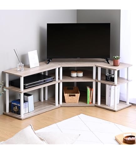 Amazon｜伸縮可能L字テレビ台 ロータイプ 幅93～172cm調整可能 北欧風