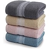 Dorcy フェイスタオル 綿100％ タオル フェイスタオルセット おしゃれ 柔らかい肌触り 瞬間吸水 速乾 耐用 洗顔タオル ホテルタオル 家庭用 業務用 スポーツ用 (4色4枚セット, 約74*34cm)