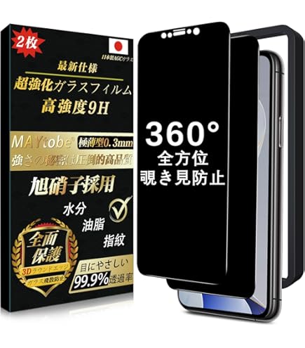 Amazon | iPhone11/XRガラスフィルム 360度 覗き見防止フィルム