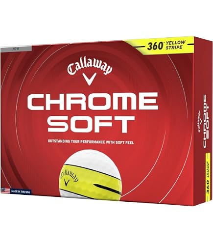 Callaway Golf Chrome Tour 360 Stripe Golf Ball (Yellow) : Amazon