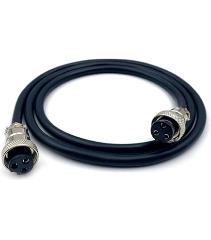 FOWIUNYE 3.28 Ft GX16 4 Pin Cable Male To Female Head Aviation Cordset, GX16 4 Pin Panel Mount Circular Metal Aviation Connector Adapter Female To Male 20AWG(1Meter - View #9