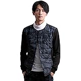[GENELESS] ジェネレス ノーカラージャケット ダウン ノーカラー ブルゾン 裏起毛 ダウンジャケット メンズ