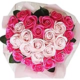 ソープフラワー ハートの花束 ブーケ ギフト ピンク1個 ピンクのバラ バラの花束 ローズ アレンジメント 花 クリスマス お返し ウエディング 誕生日 結婚式 造花