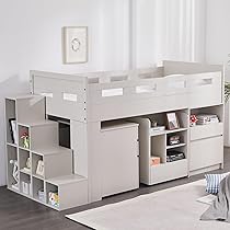 Amazon｜ロフトベッド システムベッド 階段付き 木製 シングル