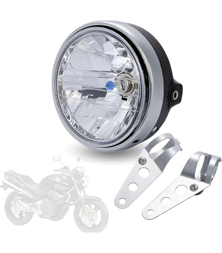なつまる輪業 ハロゲンライト Jumbo 2220 取り付け金具付き Amazon | バイク用 ヘッドライト ステー付き ダイヤモンド カット