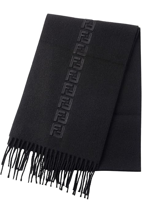 FENDI ☆ネイビー ロゴマフラー☆WOOL100%イタリア製 小物 - 小物 