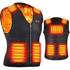 電熱ベスト 【2020最新版 分別温度設定】 加熱ベスト ヒートジャケット 超軽量 7つ加熱エリア ヒーターベスト 3段…
