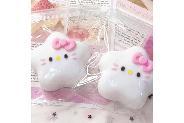 CHALAN スクイーズ もちもち ぷにぷに 水感 癒し系 かわいい ストレス解消 肉球 ビスケット ドーナツ ふわもち 面白い 柔らかい 弾性 触感いい 握る玩具 感覚おもちゃ グッズ 暇つぶし 撮影小物 プレゼント キラキラ星（KT風）2個セット