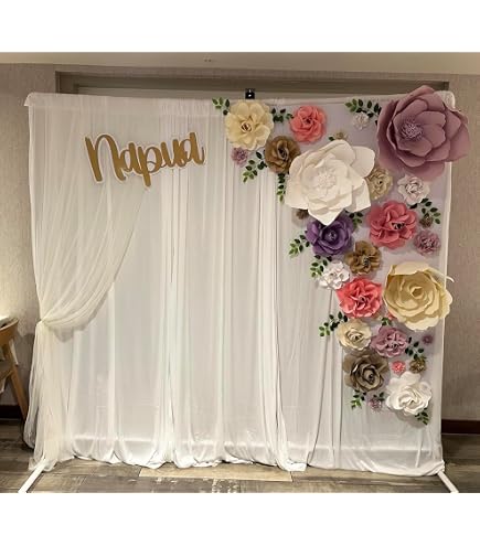 Amazon | Laeacco ウェディング背景幕 10x10フィート 花と結婚式の装飾