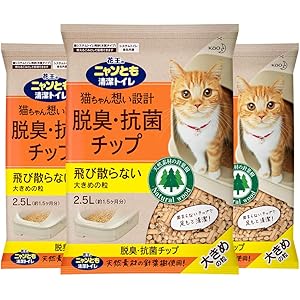 花王 ニャンとも清潔トイレ 脱臭・抗菌チップ 大きめの粒 2.5L×3個 [システムトイレ用]