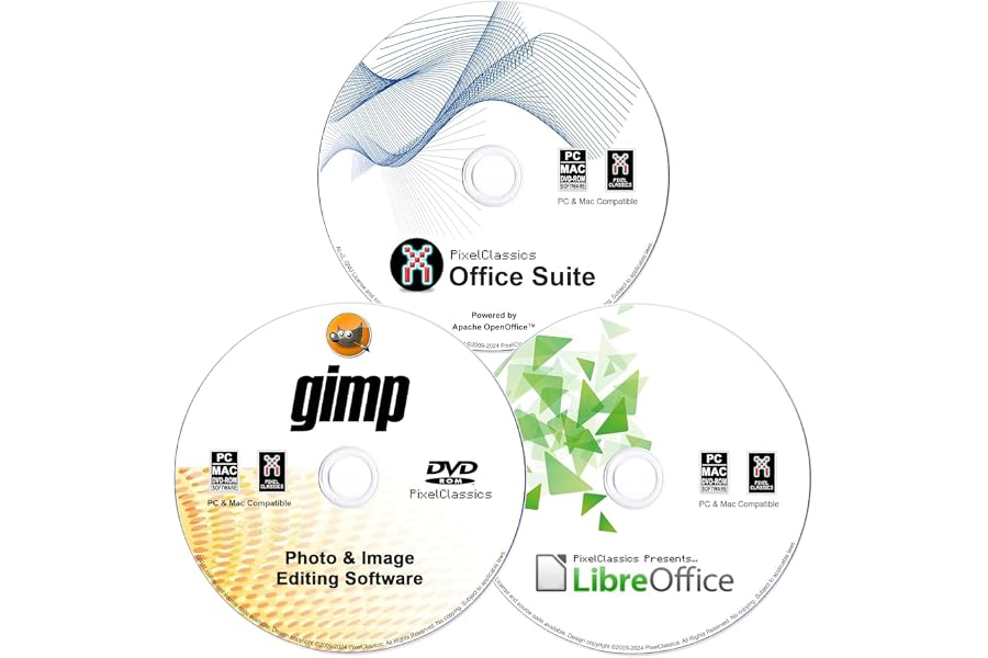 Office Suite & LibreOffice 2025 on CD Disc Compatible with Microsoft Office + GIMP Photo Editing Software Compatible with Ado
